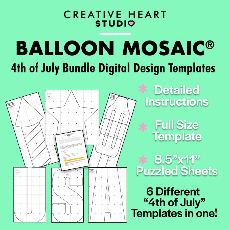 4th of July Bundle BALLOON MOSAIC digital design template
