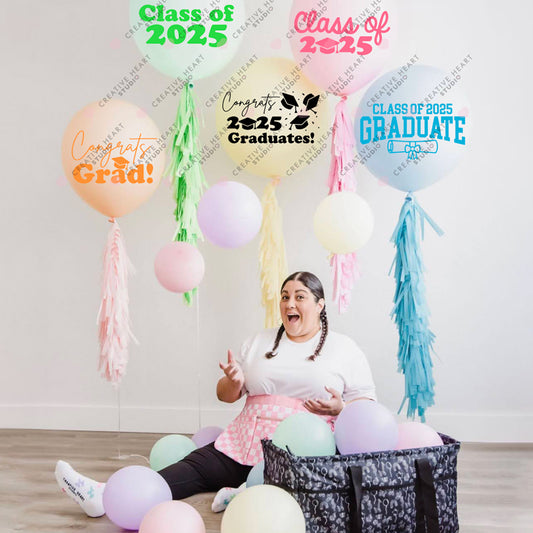 SVGs for Jumbo Balloons: Graduation (Set of 6 Designs)