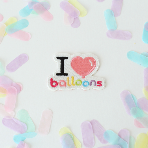 I Love Balloons Embroidered Patch (Rainbow)
