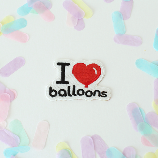I Love Balloons Embroidered Patch (Red)