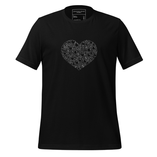 Balloon Confetti Heart (Black) Unisex t-shirt