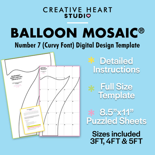Balloon_Mosaic_Number 7 Curvy Font