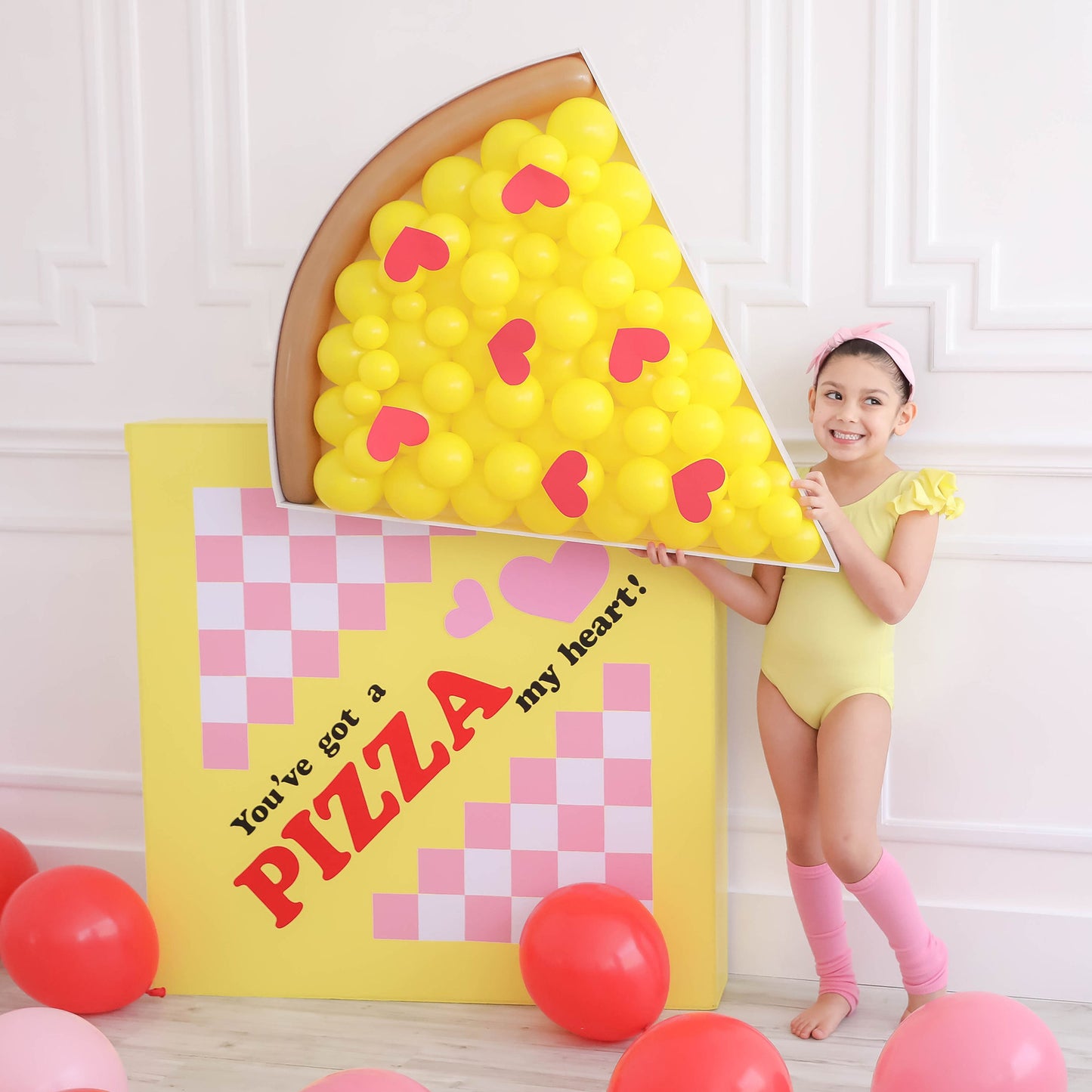 Pizza Slice BALLOON MOSAIC digital design template
