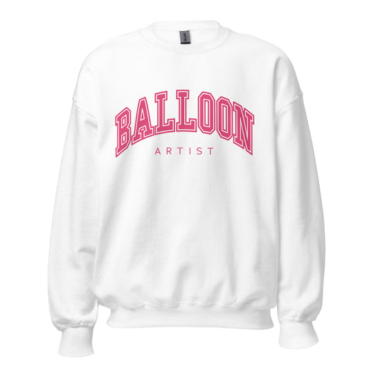 Balloon Artist College Style Sweater (Hot Pink Letters)