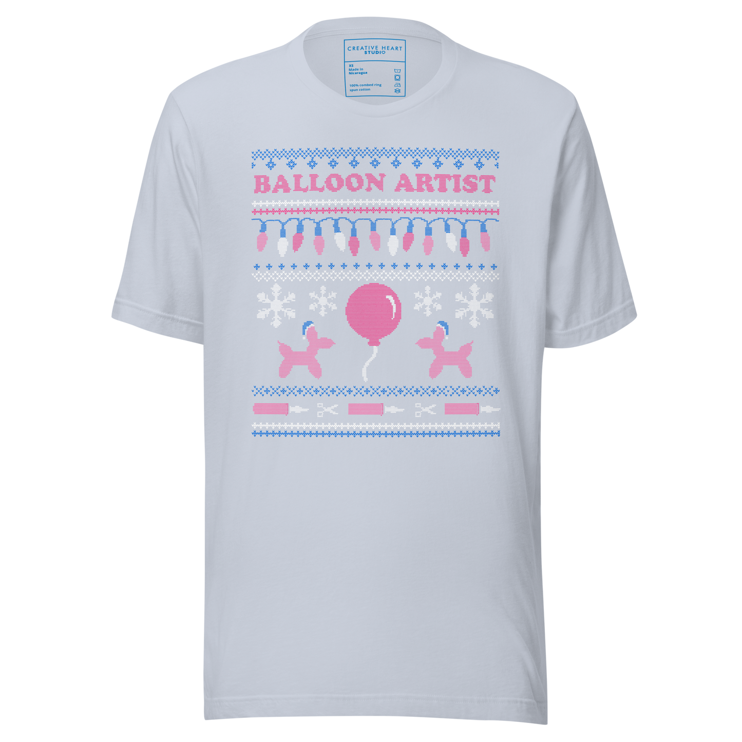Balloon Artist Ugly Xmas T-shirt (Blue)