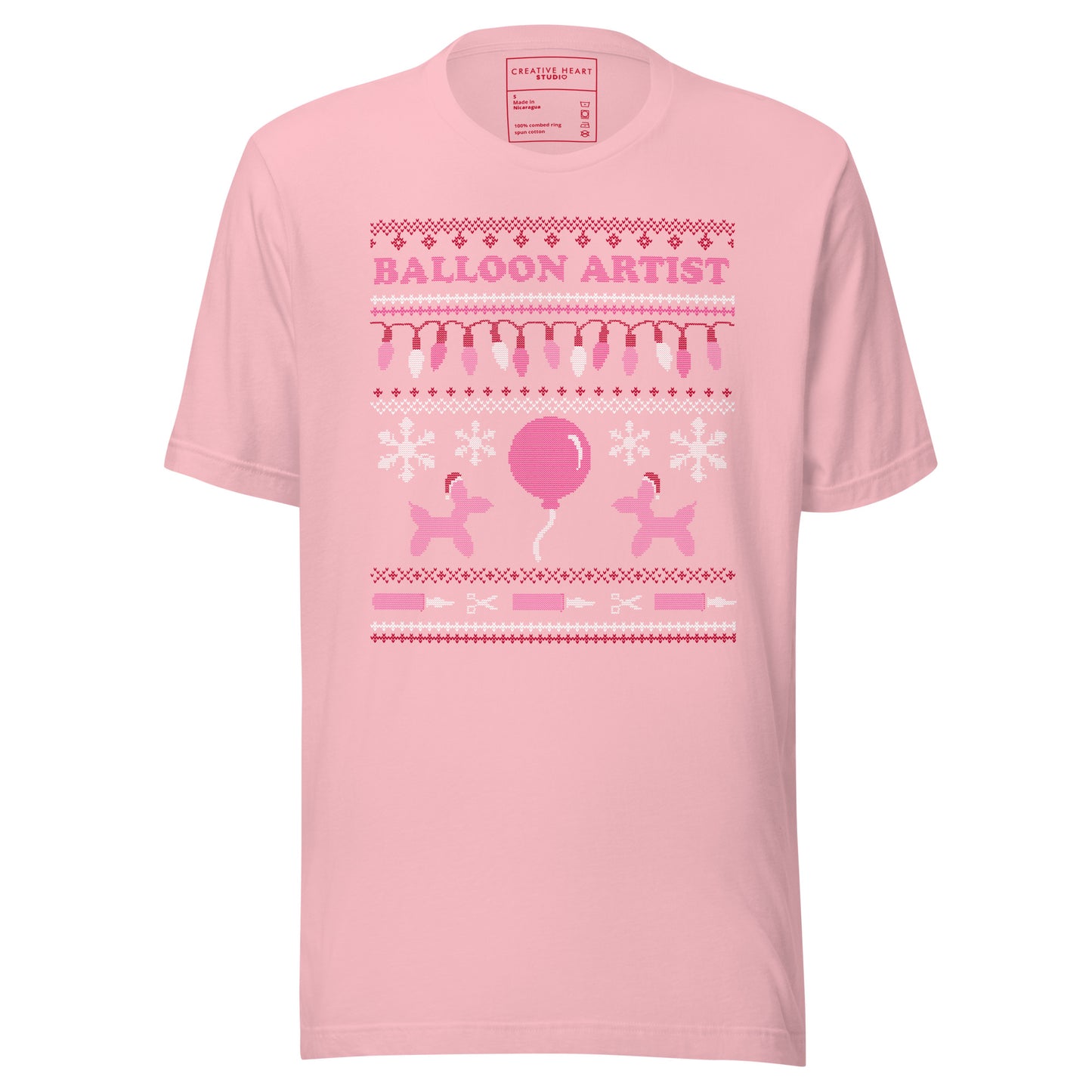 Balloon Artist Ugly Xmas T-shirt (Pink)