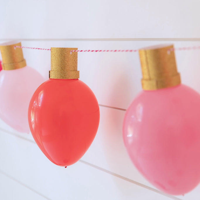 DIY Balloon Christmas String Lights close up