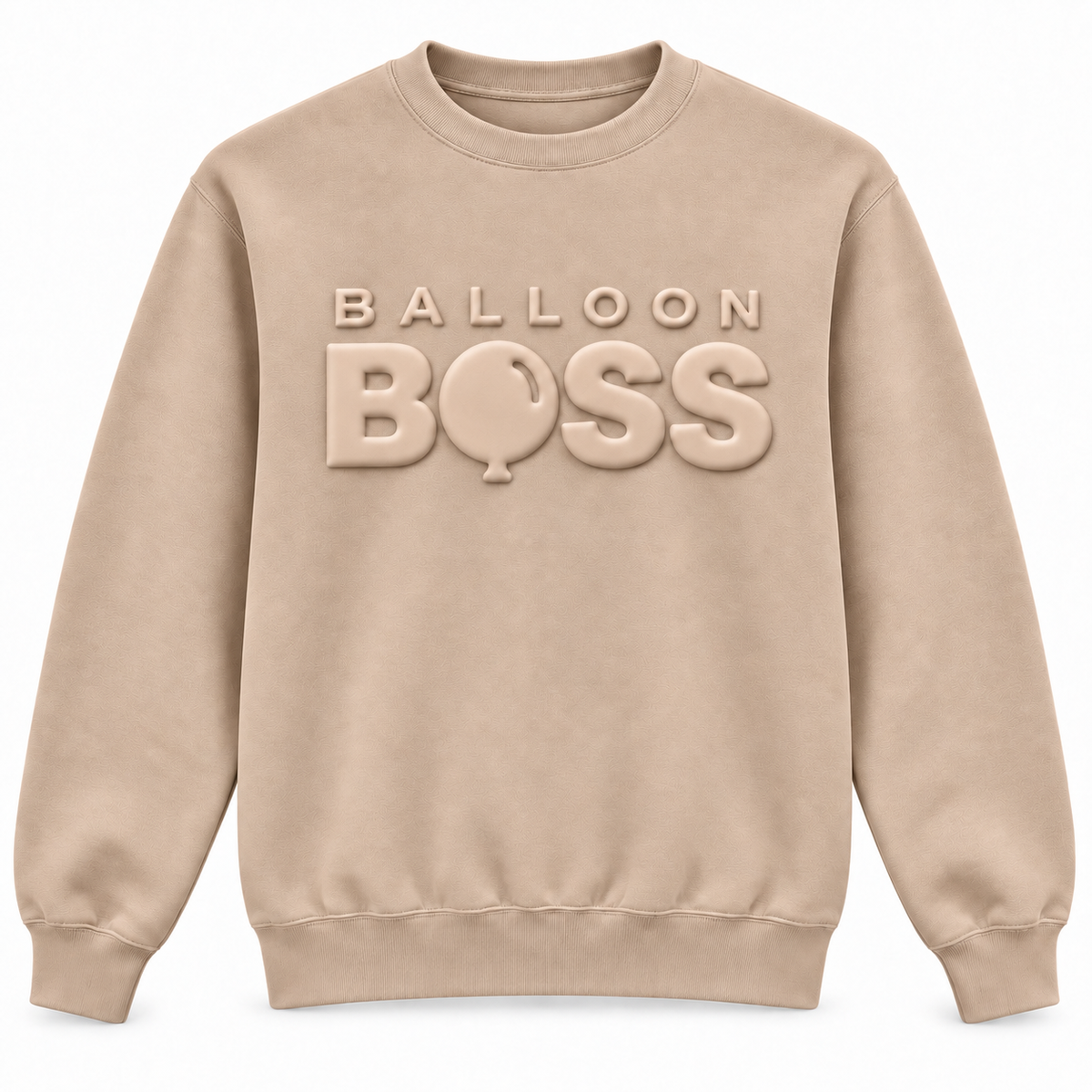 Balloon Boss Tone-on-Tone Puff Print Crewneck