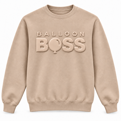 Balloon Boss Tone-on-Tone Puff Print Crewneck