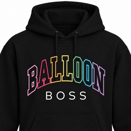 Balloon Boss College Font Rainbow Embroidered Hoodie