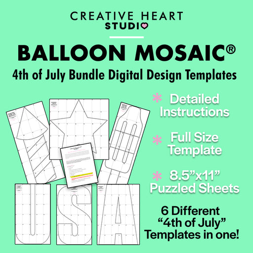 Support Ribbon BALLOON MOSAIC digital design template — The Creative Heart  Studio