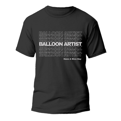 Balloon Artist Thank You Style Black T-Shirt