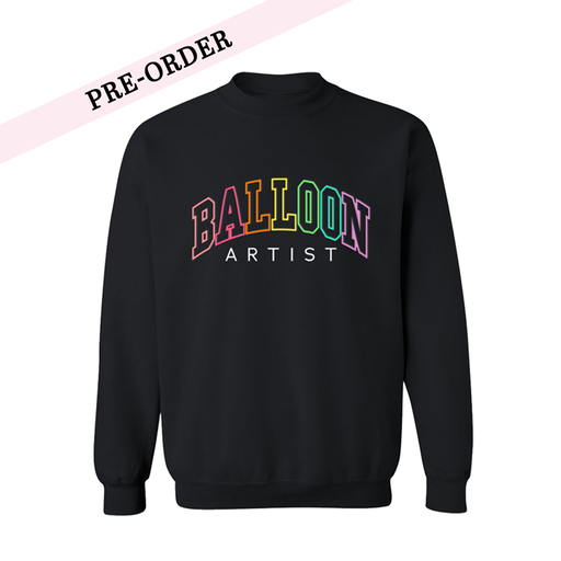 Balloon Artist Embroidered Sweater (Black & Rainbow) (Pre-Order)
