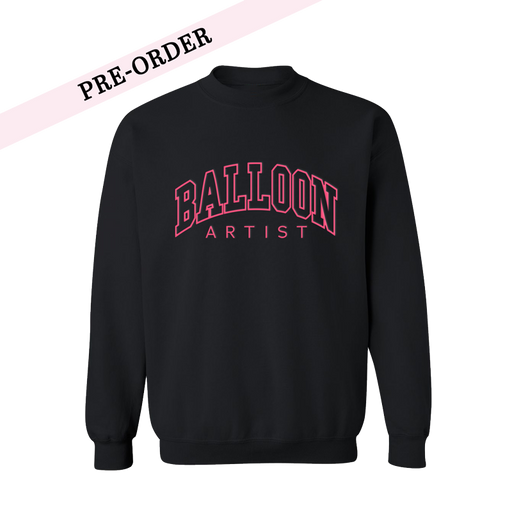 Balloon Artist Embroidered Sweater (Black & Hot Pink) (Pre-Order)