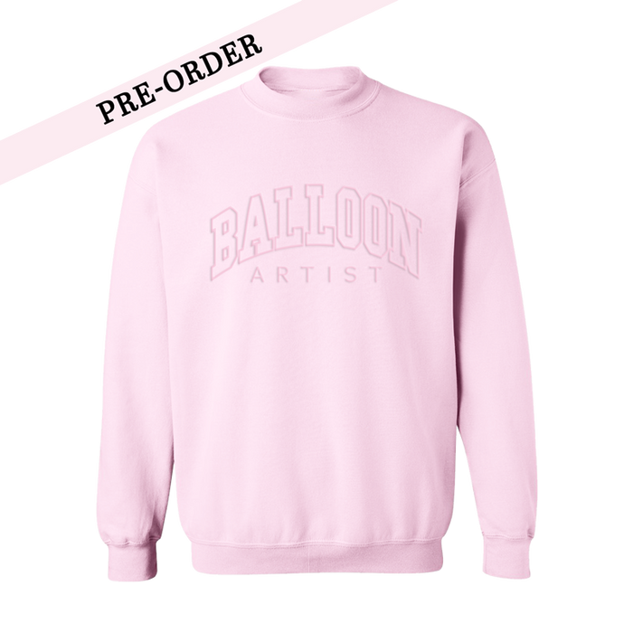 Balloon Artist Embroidered Light Pink Sweatshirt (Pre-Order)