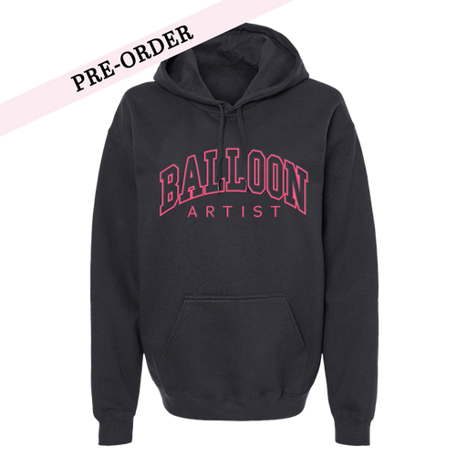 Balloon Artist Embroidered Black & Hot Pink Hoodie (Pre-Order)