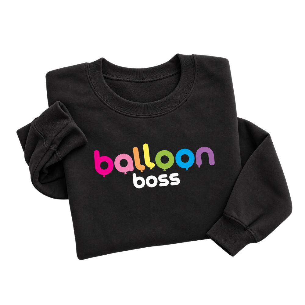 Balloon Boss Colorful Transfer Print Crewneck