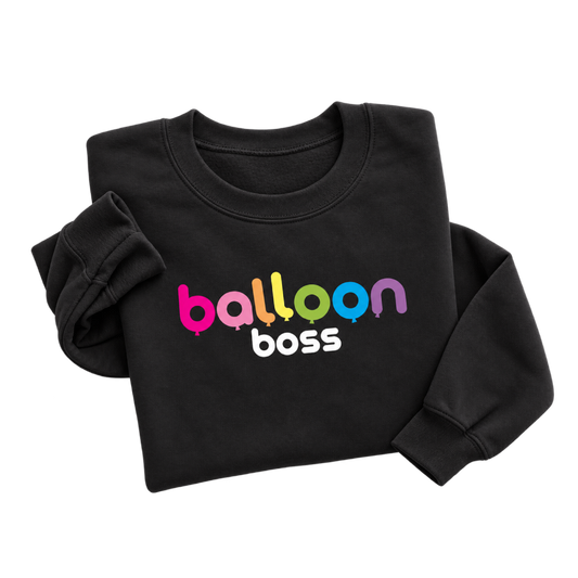 Balloon Boss Colorful Transfer Print Crewneck
