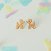 Large Balloon Dog Earrings (Peach Sunset)