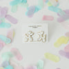 Large Balloon Dog Earrings (White)