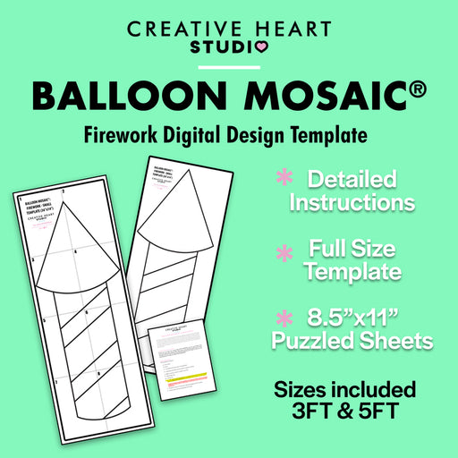 Balloon Mosaic® Template of a bottle rocket firework