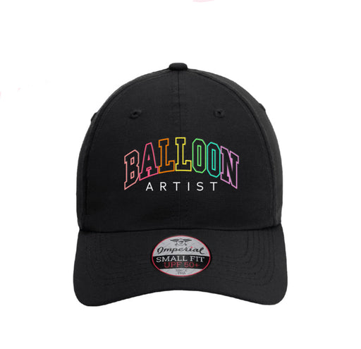 Rainbow Balloon Artist Ponytail Cap Black