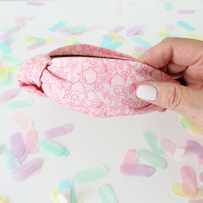 pink-on-pink balloon confetti headband