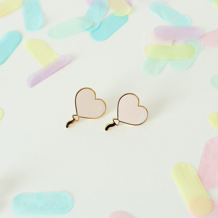 Heart Balloon Earrings (Blush)