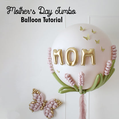 Learn how to create a beautiful Mother's Day jumbo balloon with florals, butterflies, and gold “MOM” letters in this step-by-step tutorial. Perfect for balloon artists looking to craft elegant jumbo balloon decorations for Mother’s Day gifts, events, or deliveries.