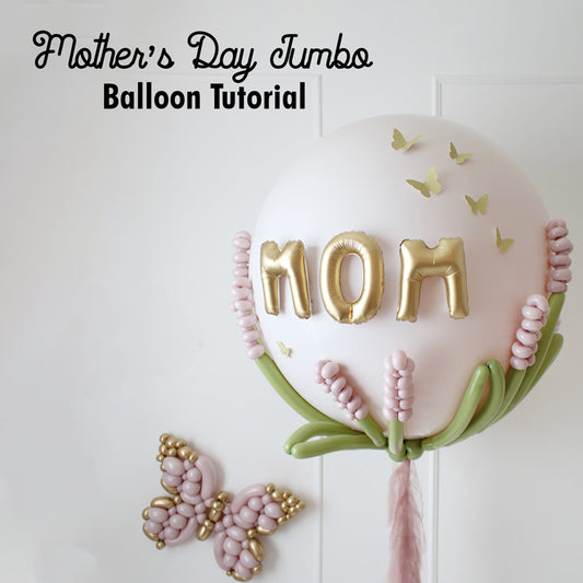 Learn how to create a beautiful Mother's Day jumbo balloon with florals, butterflies, and gold “MOM” letters in this step-by-step tutorial. Perfect for balloon artists looking to craft elegant jumbo balloon decorations for Mother’s Day gifts, events, or deliveries.