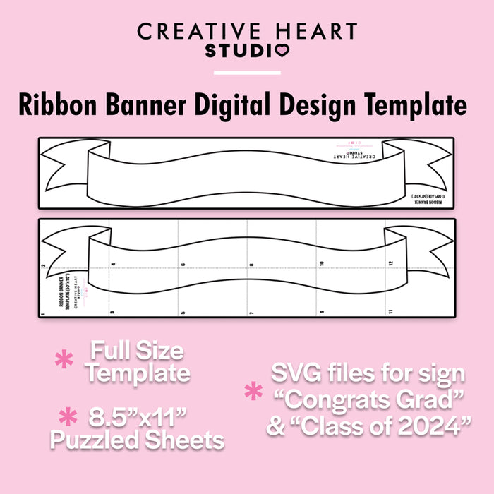 Ribbon Banner digital design template — The Creative Heart Studio