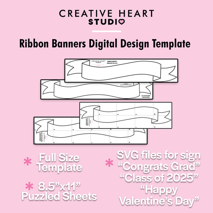 Digitel Ribbon Design Ribbon Banners digital design template — The Creative Heart Studio