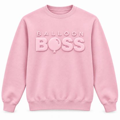 Balloon Boss Tone-on-Tone Puff Print Crewneck