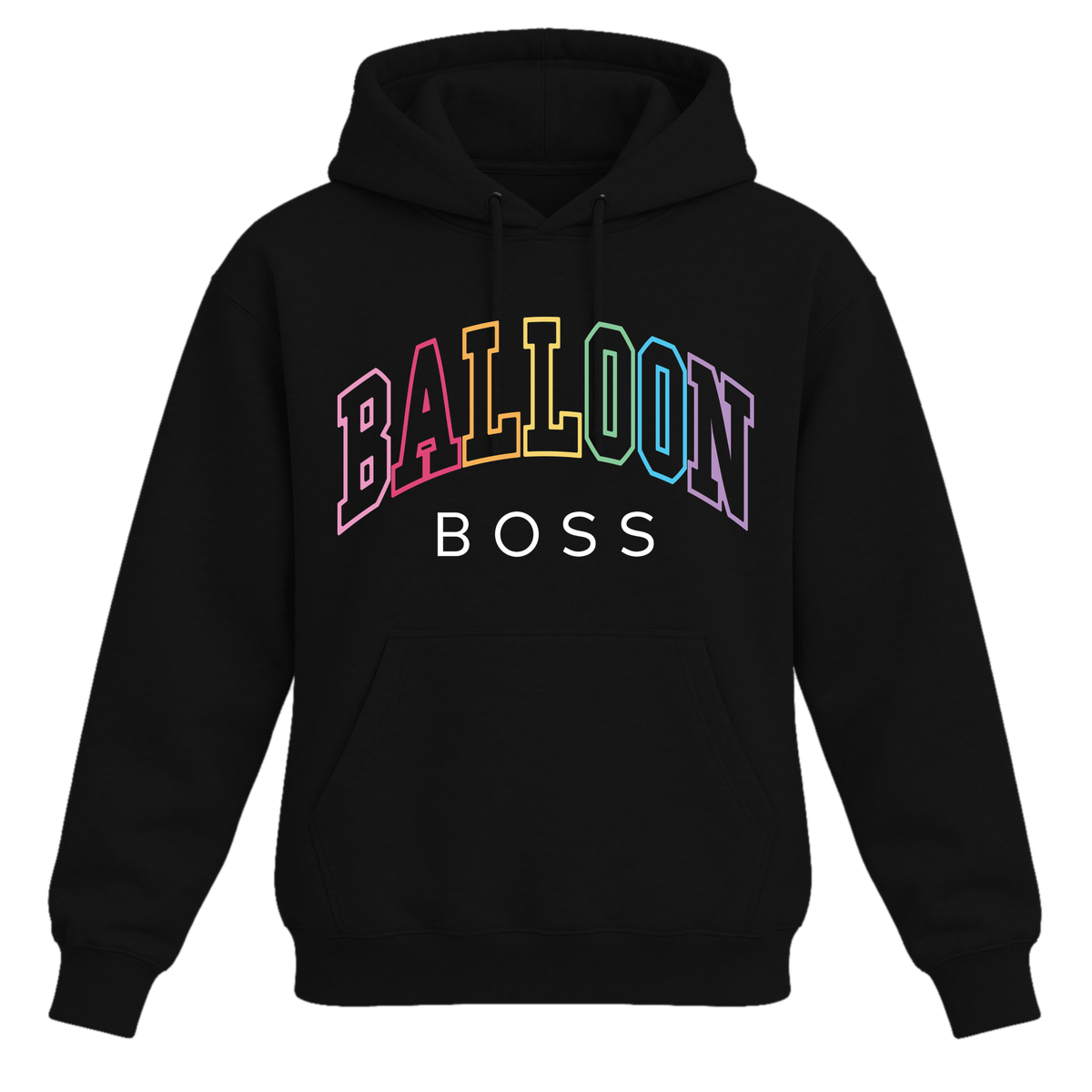 Balloon Boss College Font Rainbow Embroidered Hoodie