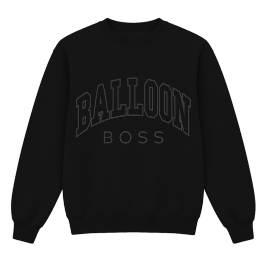 Balloon Boss College Font Tone-on-Tone Embroidered Crewneck