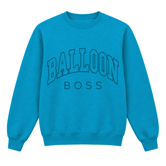 Balloon Boss College Font Tone-on-Tone Embroidered Crewneck