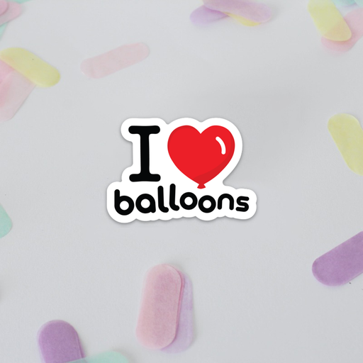 I Love Balloons Sticker (Red)