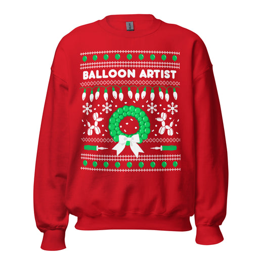 Balloon Artist Festive Holiday Sweater (Red)
