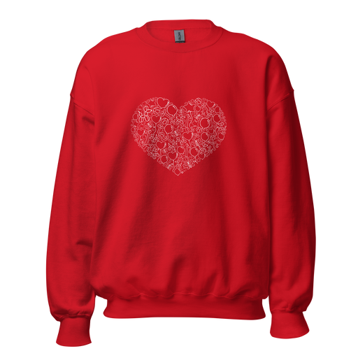 Balloon Confetti Heart (Red) Unisex Sweatshirt