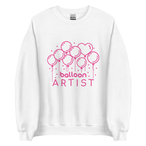 Balloon Artist "Lots of Balloons" White & Pink Sweatshirt