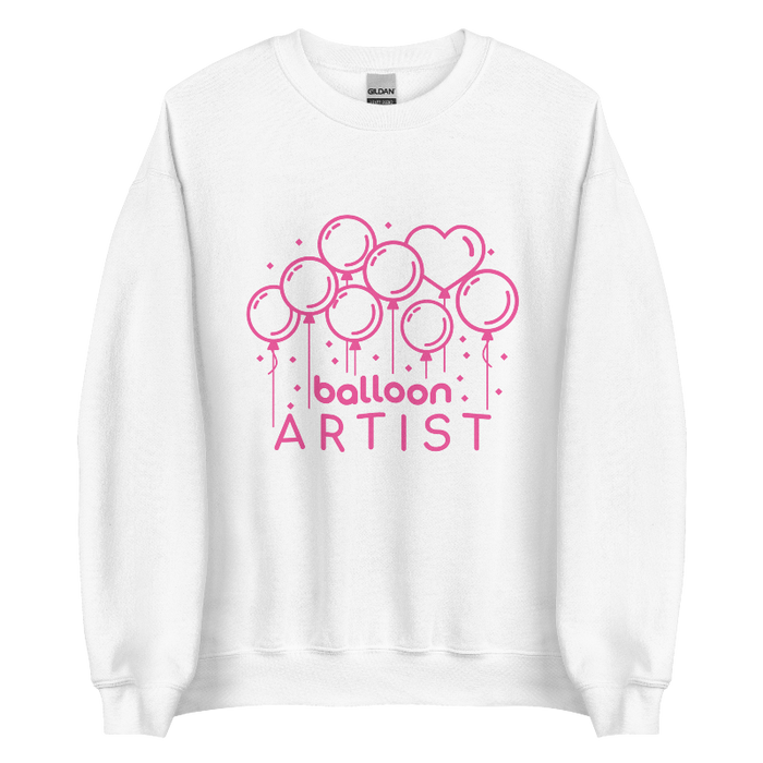 Balloon Artist "Lots of Balloons" White & Pink Sweatshirt