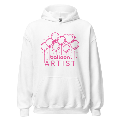 Balloon Artist "Lots of Balloons" White & Pink Hoodie