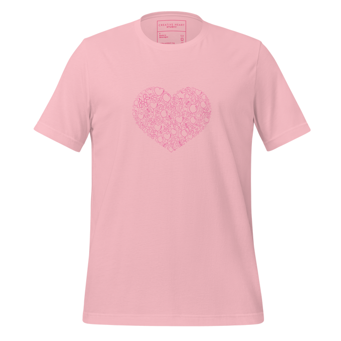 Balloon Confetti Heart (Light Pink) Unisex t-shirt