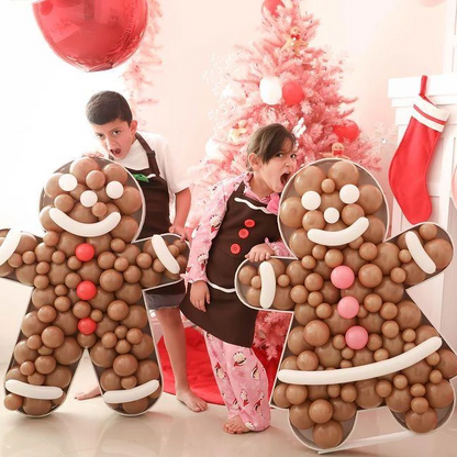 Mr. and Mrs. Gingerbread BALLOON MOSAIC digital design template