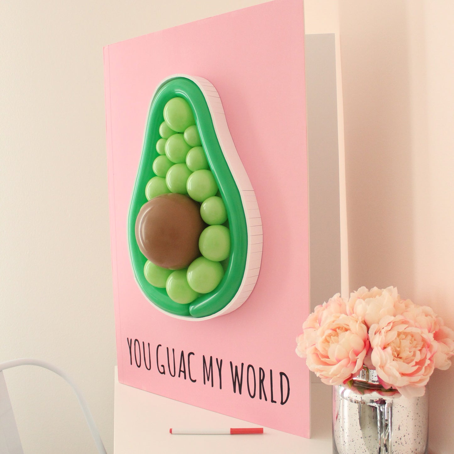 Balloon Mosaic Oversized Greeting Card - Avocado