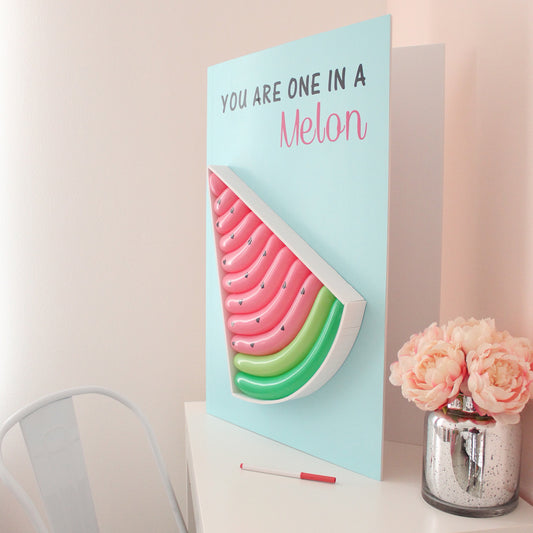 Balloon Mosaic Oversized Greeting Card - Watermelon
