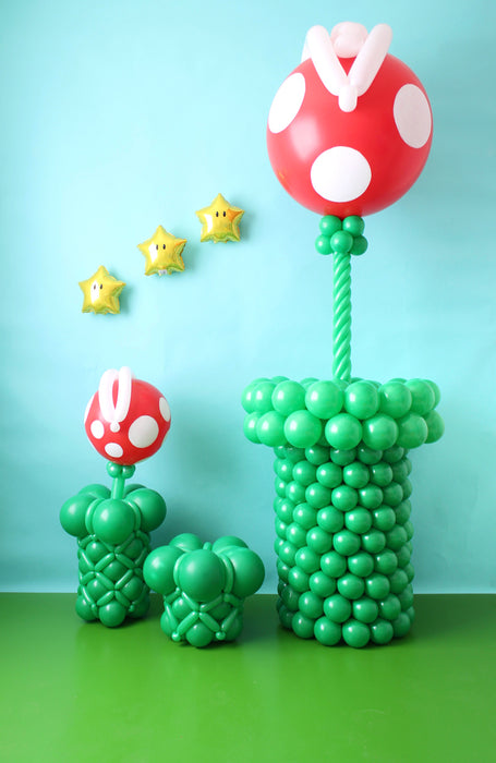 Piranha Plants made out of balloons inspired by Super Mario Nintendo