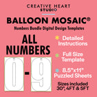 Numbers Bundle BALLOON MOSAIC digital design template — The Creative ...
