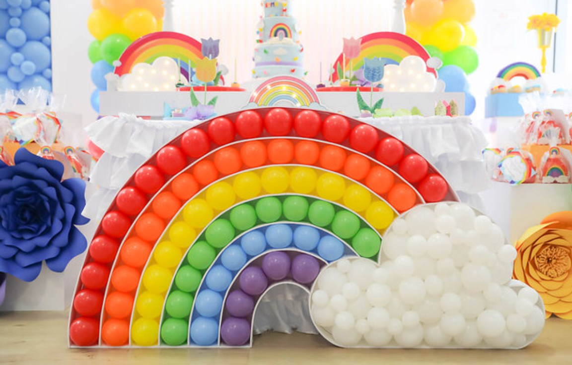 Rainbow BALLOON MOSAIC digital design template — The Creative Heart Studio