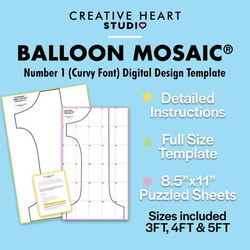 Balloon_Mosaic_Number 1 Curvy Font